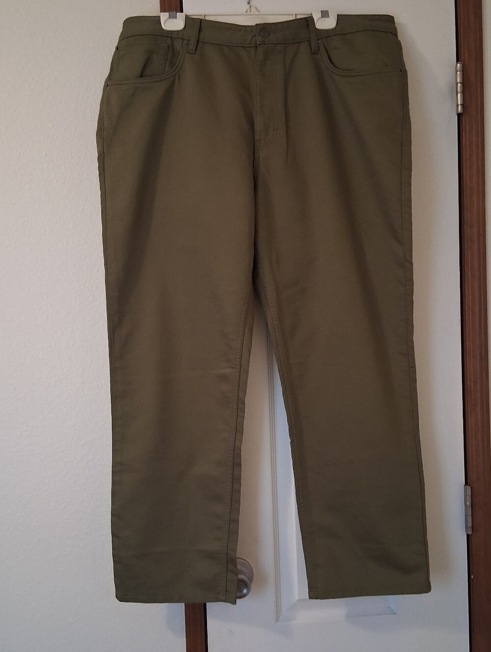 Quince Comfort Stretch Traveler 5-Pockets Pant Olive 40"X30" Cotton Unisex